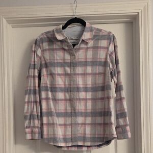 Tommy Bahama Blue and White Plaid Shirt